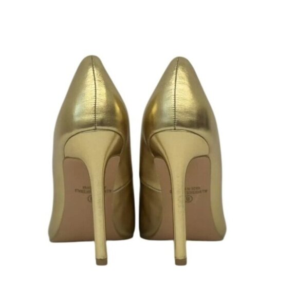 OLIVIA FERGUSON / Kiara / Gold / Pointed-Toe / High Heel Pumps / Size 8 / Faux L - Picture 4 of 7